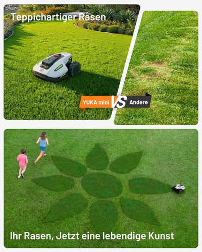 Mammotion YUKA Mini 700 Mähroboter mit Garage – Kabelloses Rasenmähen mit KI-Navigation & NetRTK+ Vision-System
