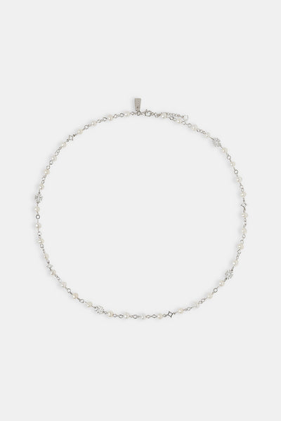 Freshwater Pearl Motif Outline Necklace - 4mm