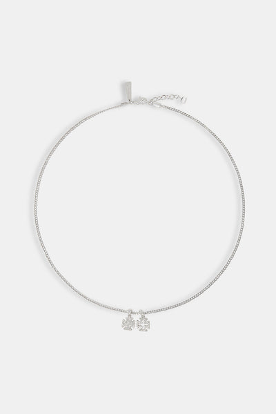 Iced Double Cross Motif Cuban Necklace - 10mm