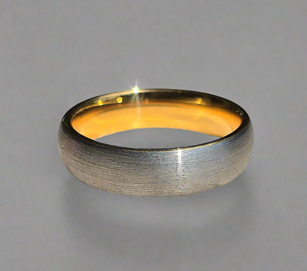 Unique & Co Tungsten Carbide Yellow IP Ring