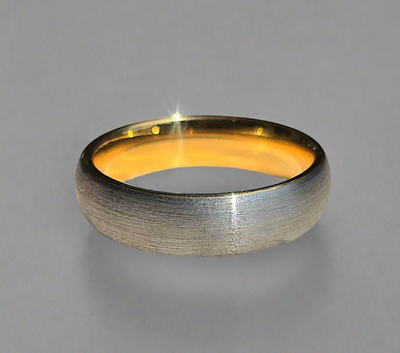 Unique & Co Tungsten Carbide Yellow IP Ring