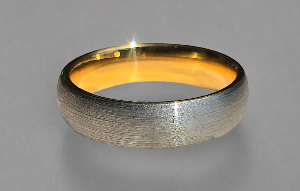 Unique & Co Tungsten Carbide Yellow IP Ring