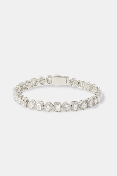 Baguette & Square Cluster Tennis Bracelet - 8mm