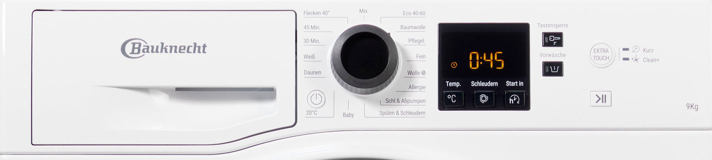 BAUKNECHT Super Eco 948 A Waschmaschine: 9 kg, 1400 U/Min, Fleckenfrei, Schnell